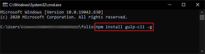 Gulp installation Step1