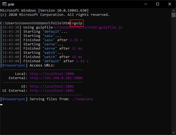How to run Gulp from CMD